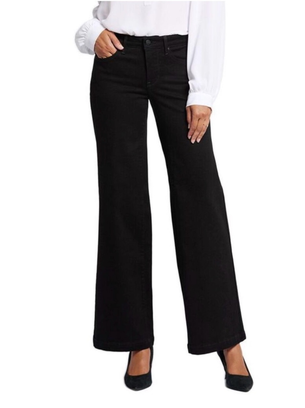 NYDJ Teresa Black Wide Leg Jean Size 18